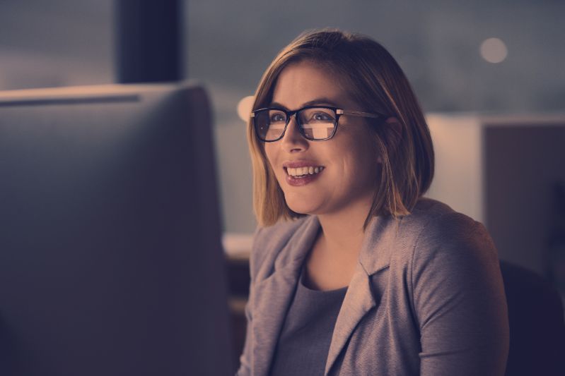 woman-at-computer Happy woman using computer